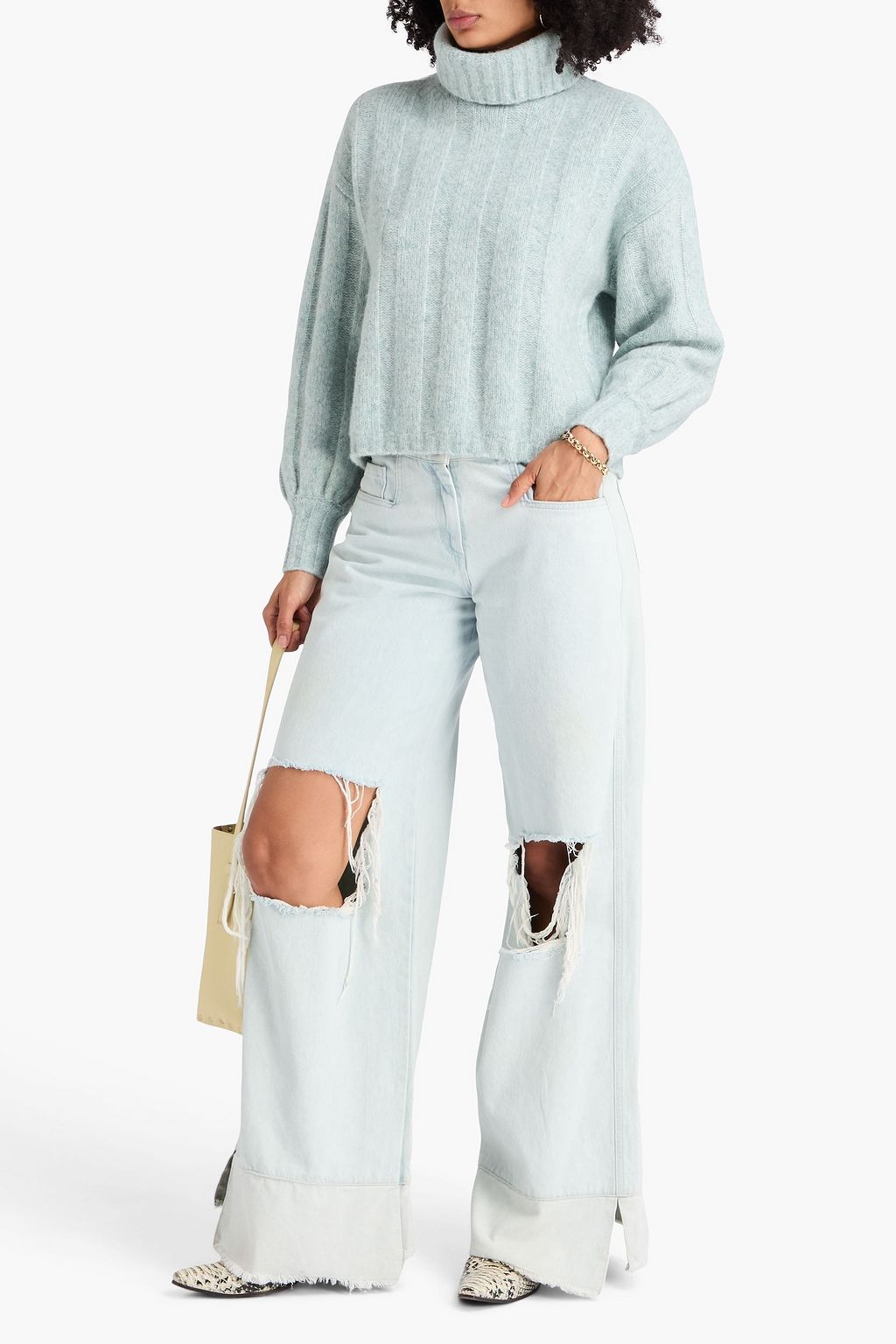 PAIGE Roselia ribbed wool-blend turtleneck sweater