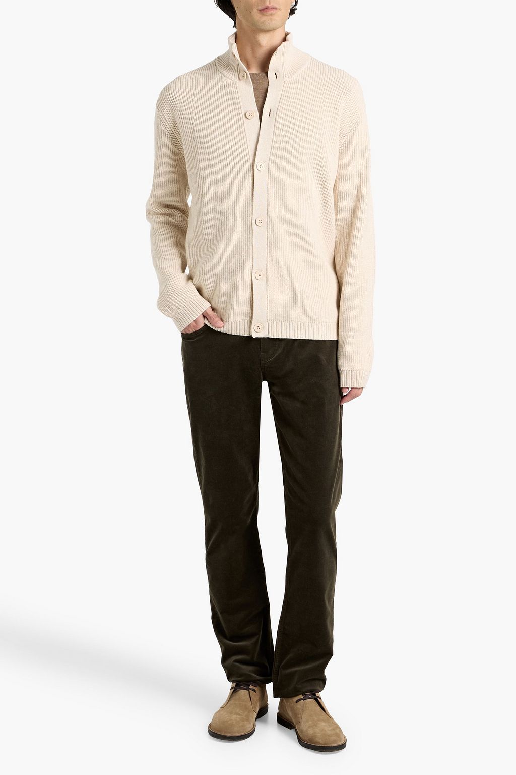 PAIGE Groveland ribbed cotton and wool-blend cardigan