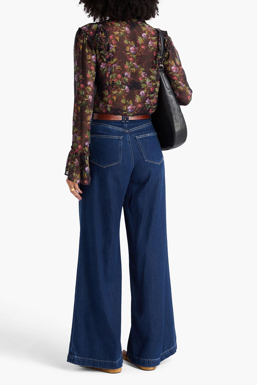 PAIGE Tuscany ruffled floral-print silk-crepon blouse