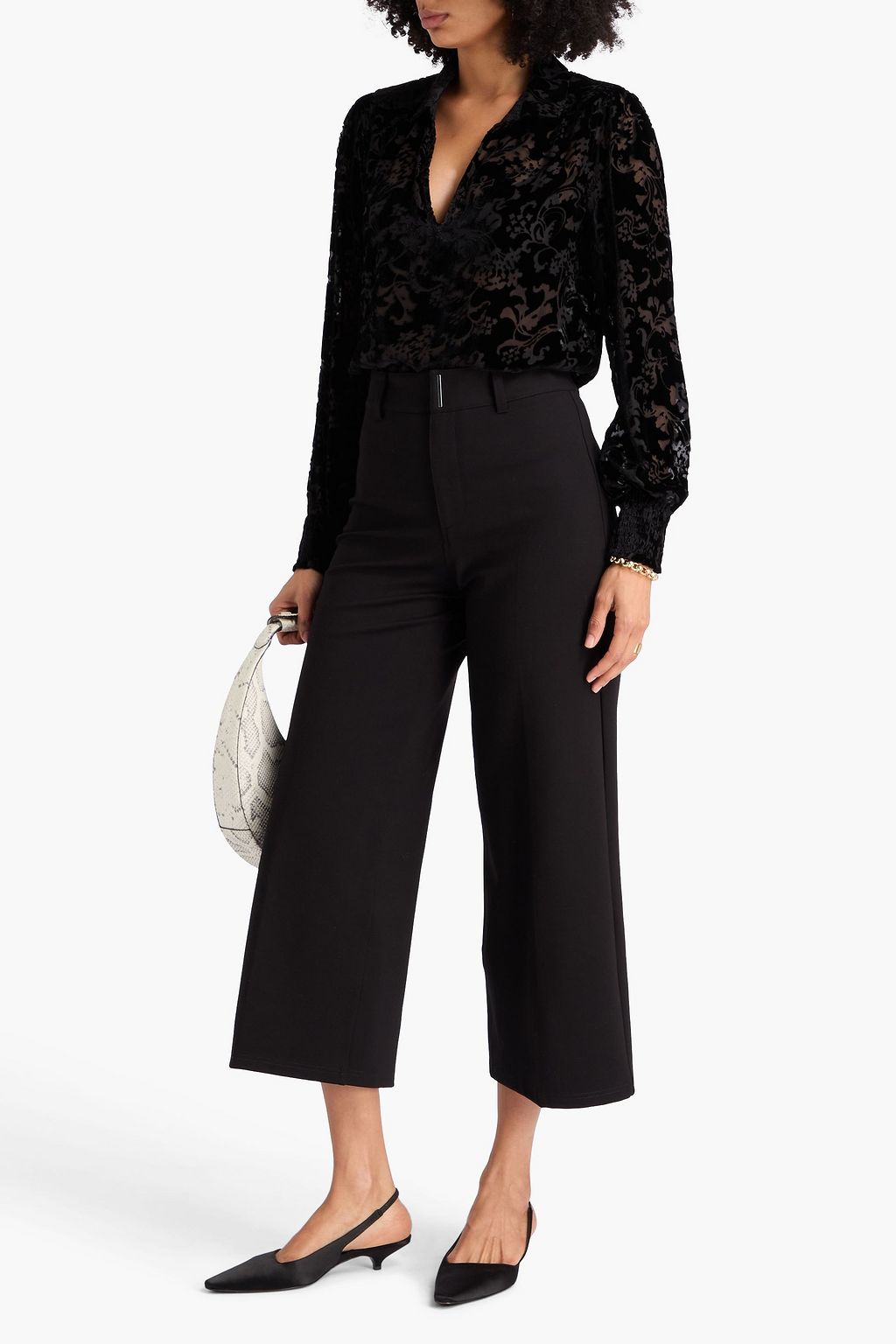 PAIGE Ginevra devoré-velvet blouse
