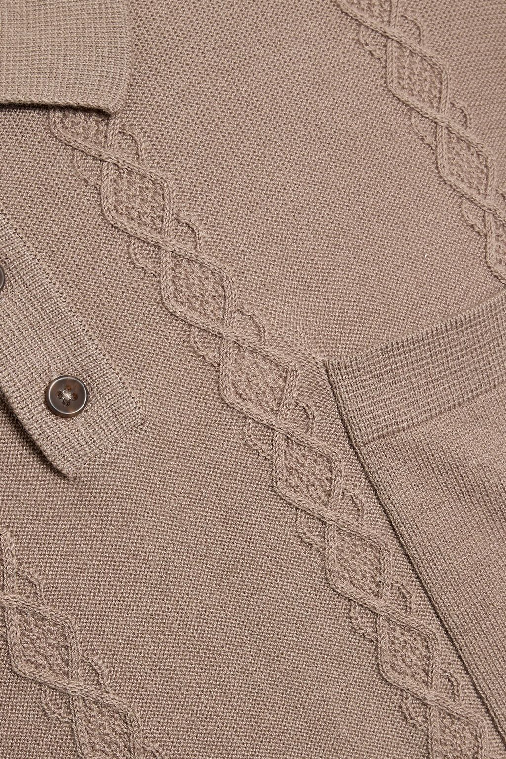 PAIGE Merrifield cable-knit cotton-blend polo sweater