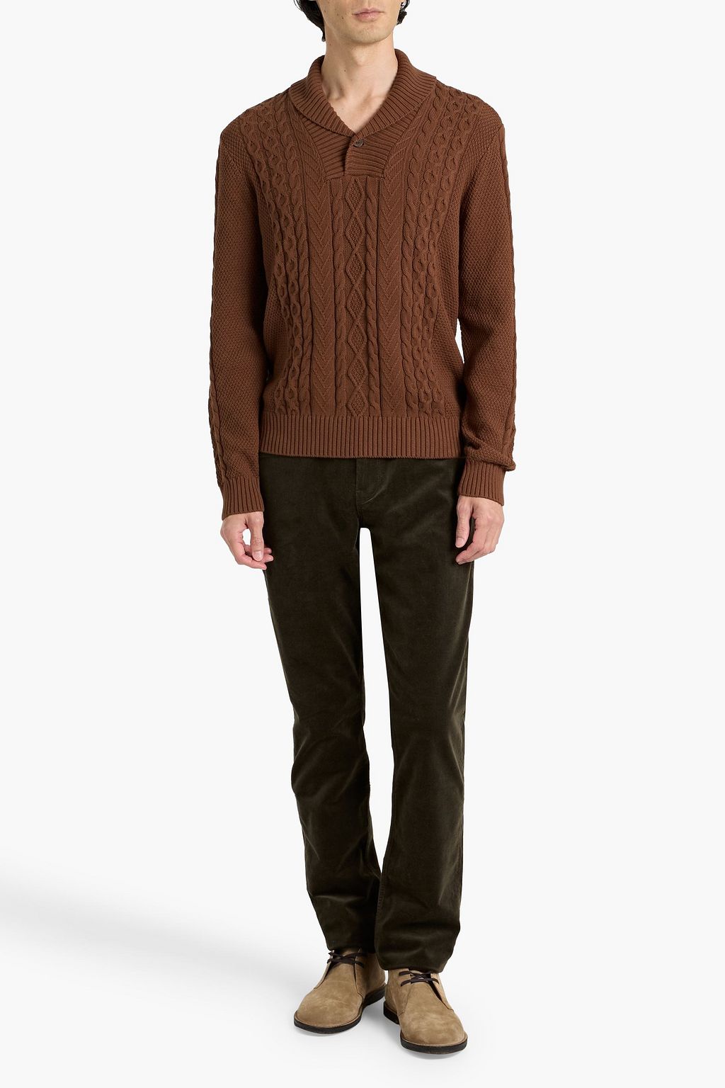 PAIGE Cobb cable-knit cotton sweater