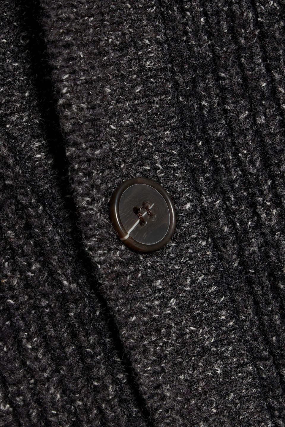 Paige Hinton Donegal Ribbed Cotton And Wool-blend Cardigan In Gray