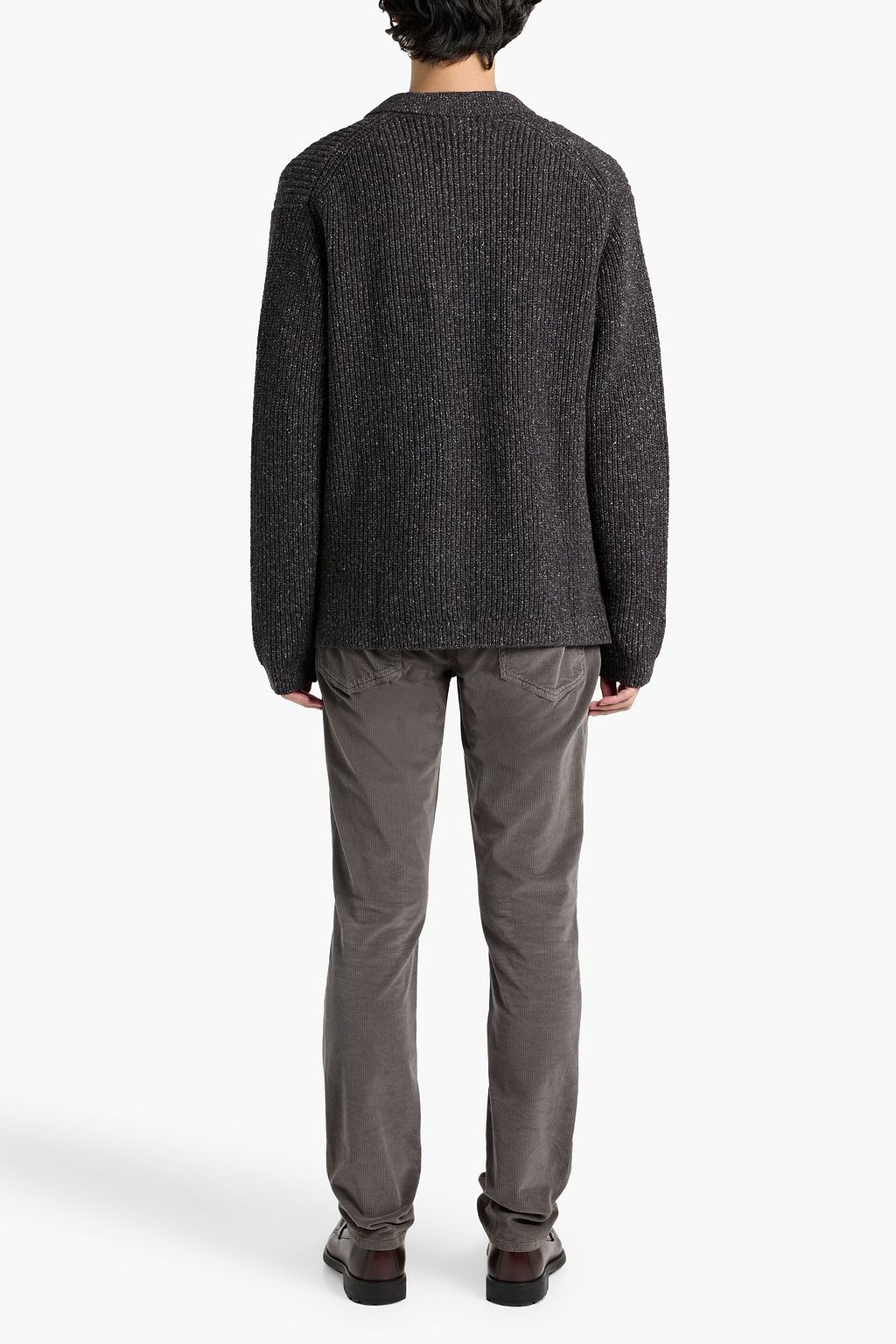 PAIGE Hinton Donegal ribbed cotton and wool-blend cardigan