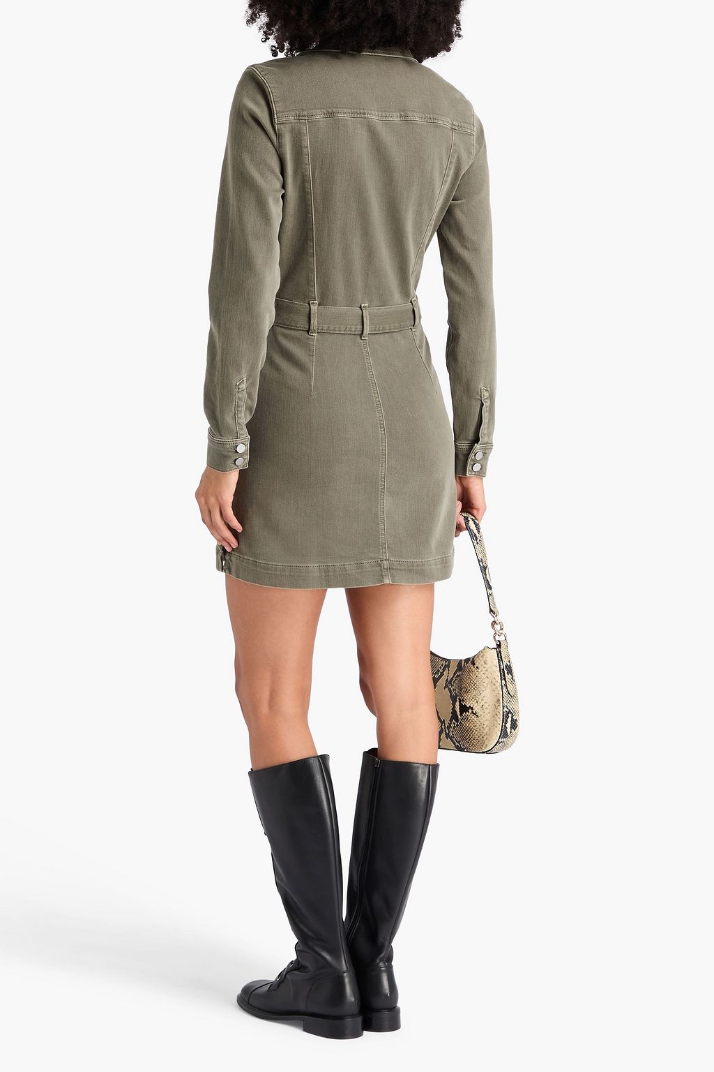 PAIGE Anessa belted denim mini dress