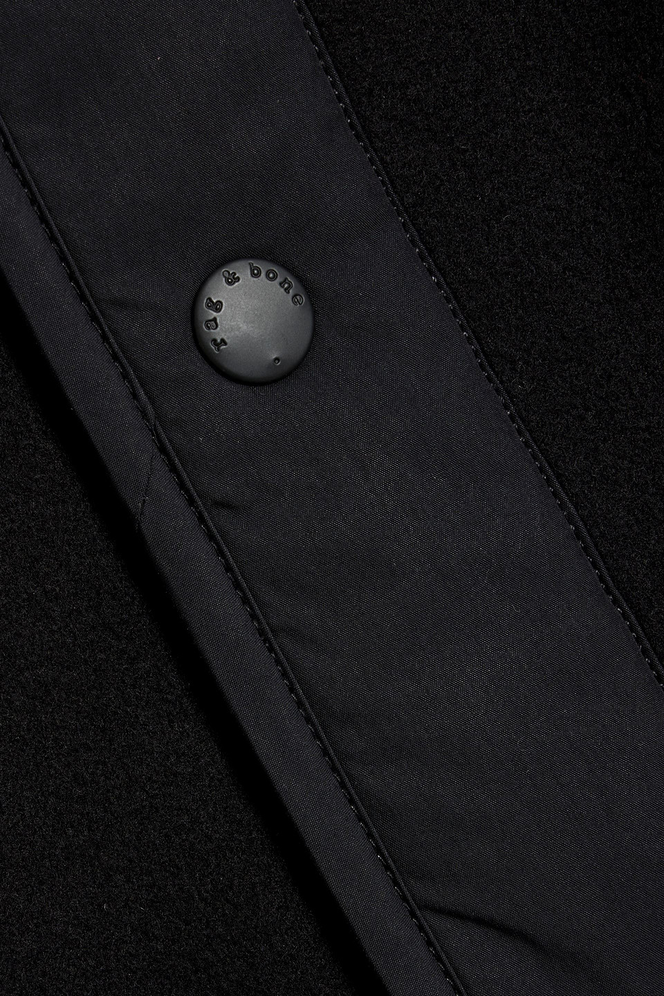 Rag & Bone Shell-trimmed Fleece Jacket In Black