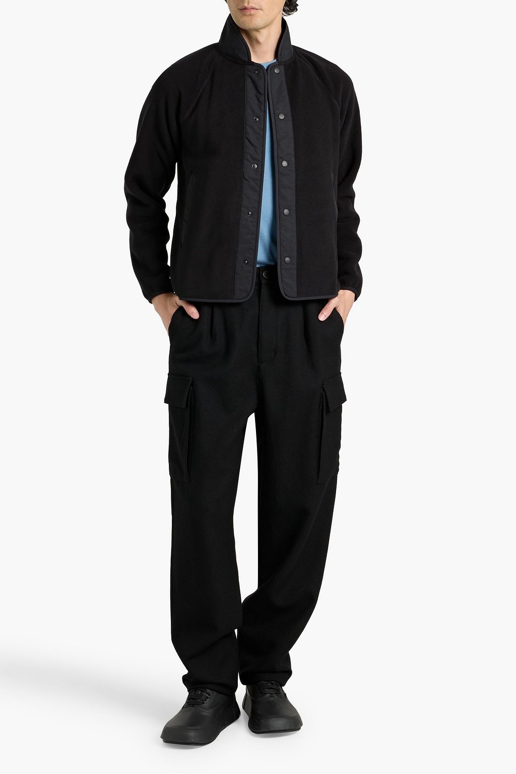 RAG & BONE Shell-trimmed fleece jacket