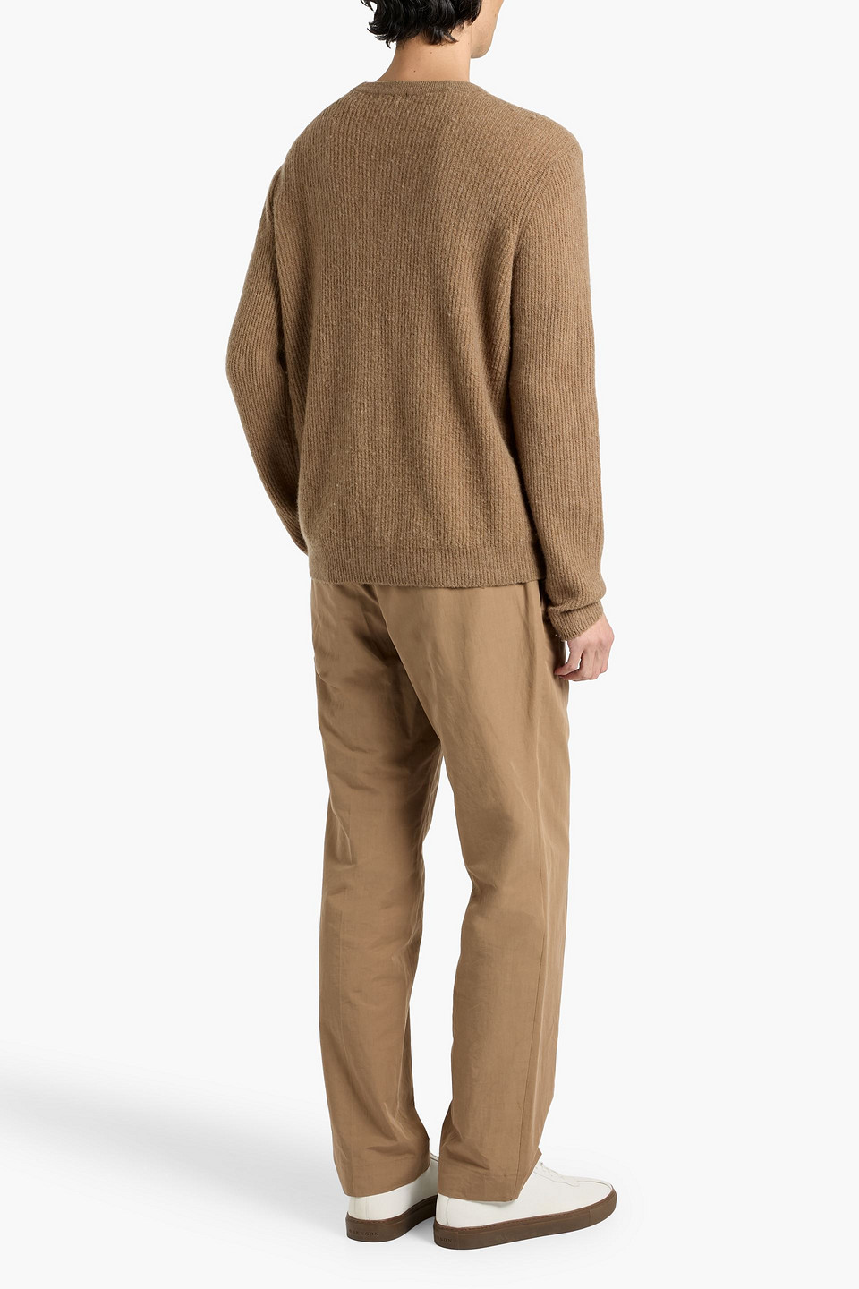 Paige Homann Brushed Ribbed Merino Wool-blend Cardigan In Animal Print