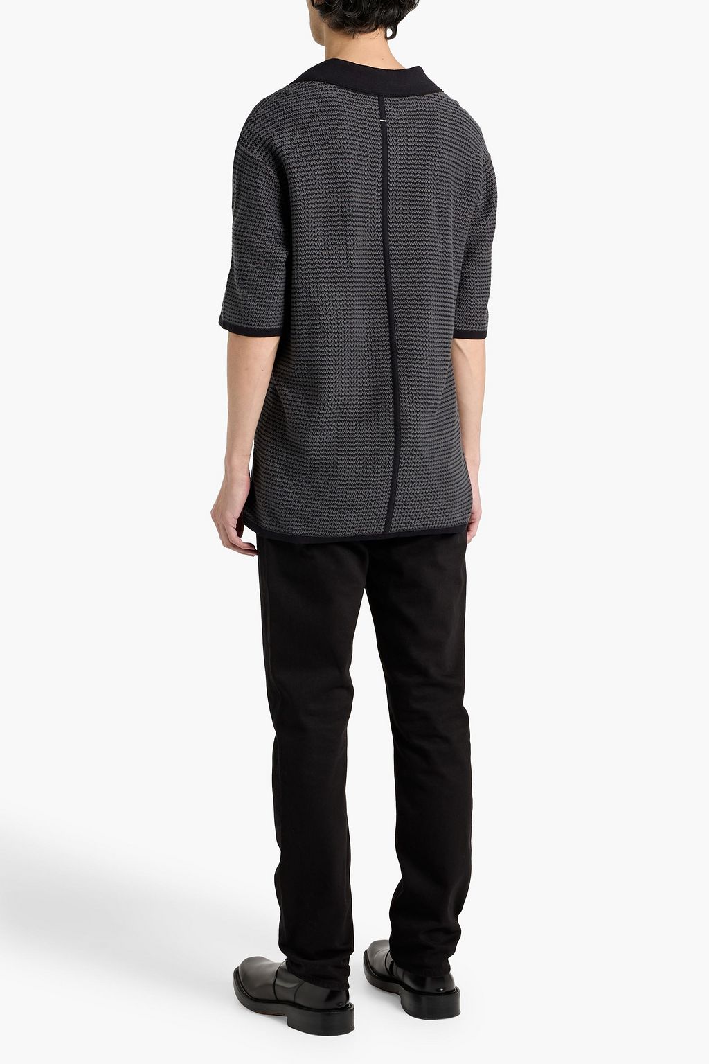 RAG & BONE Johnny jacquard-knit cotton-blend polo shirt