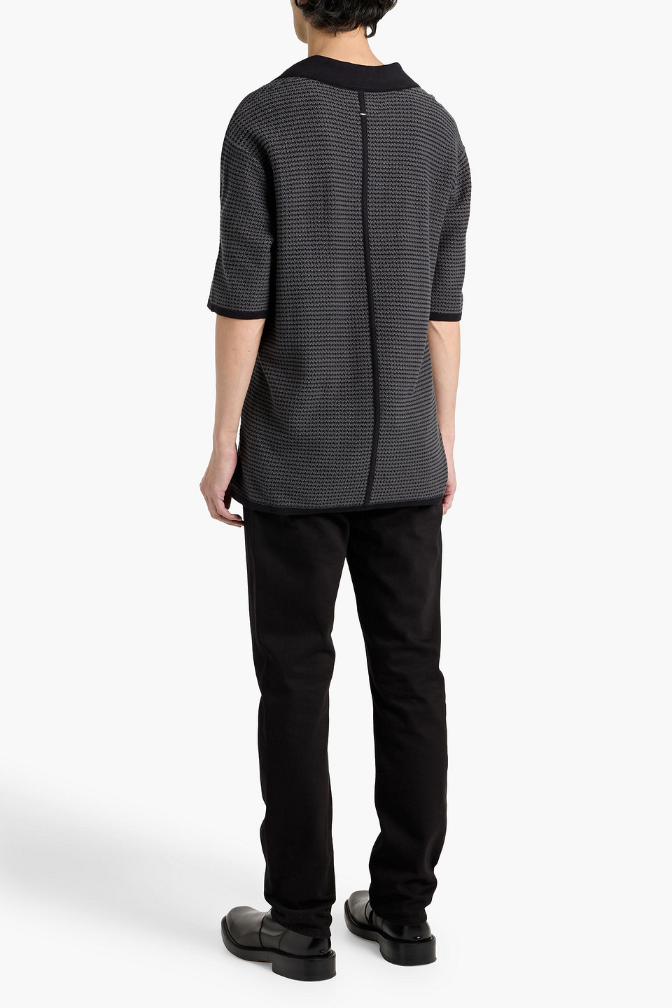 Rag & Bone Johnny Jacquard-knit Cotton-blend Polo Sweater In Multi