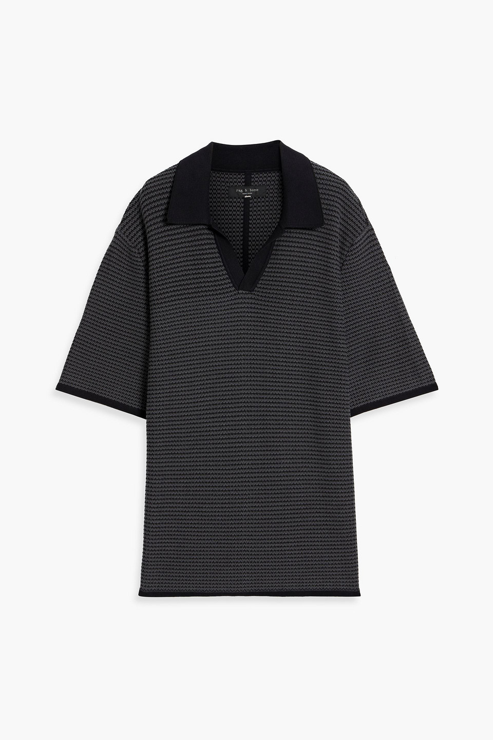 Rag & Bone Johnny Jacquard-knit Cotton-blend Polo Sweater In Multi