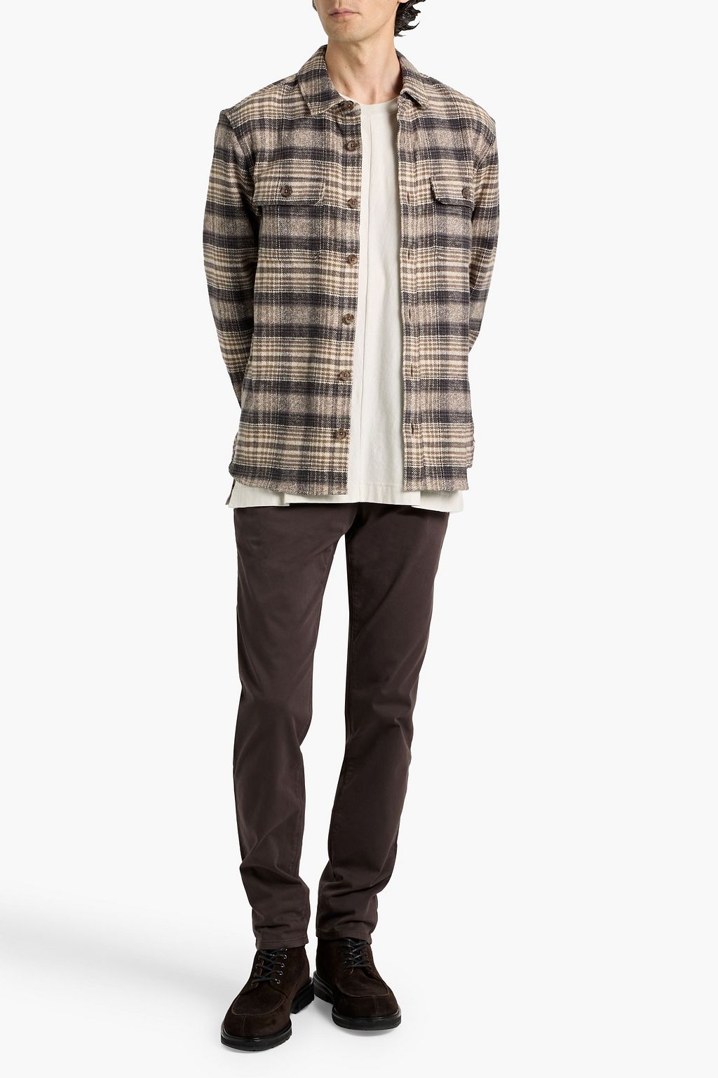 PAIGE Wilbur checked cotton-flannel overshirt
