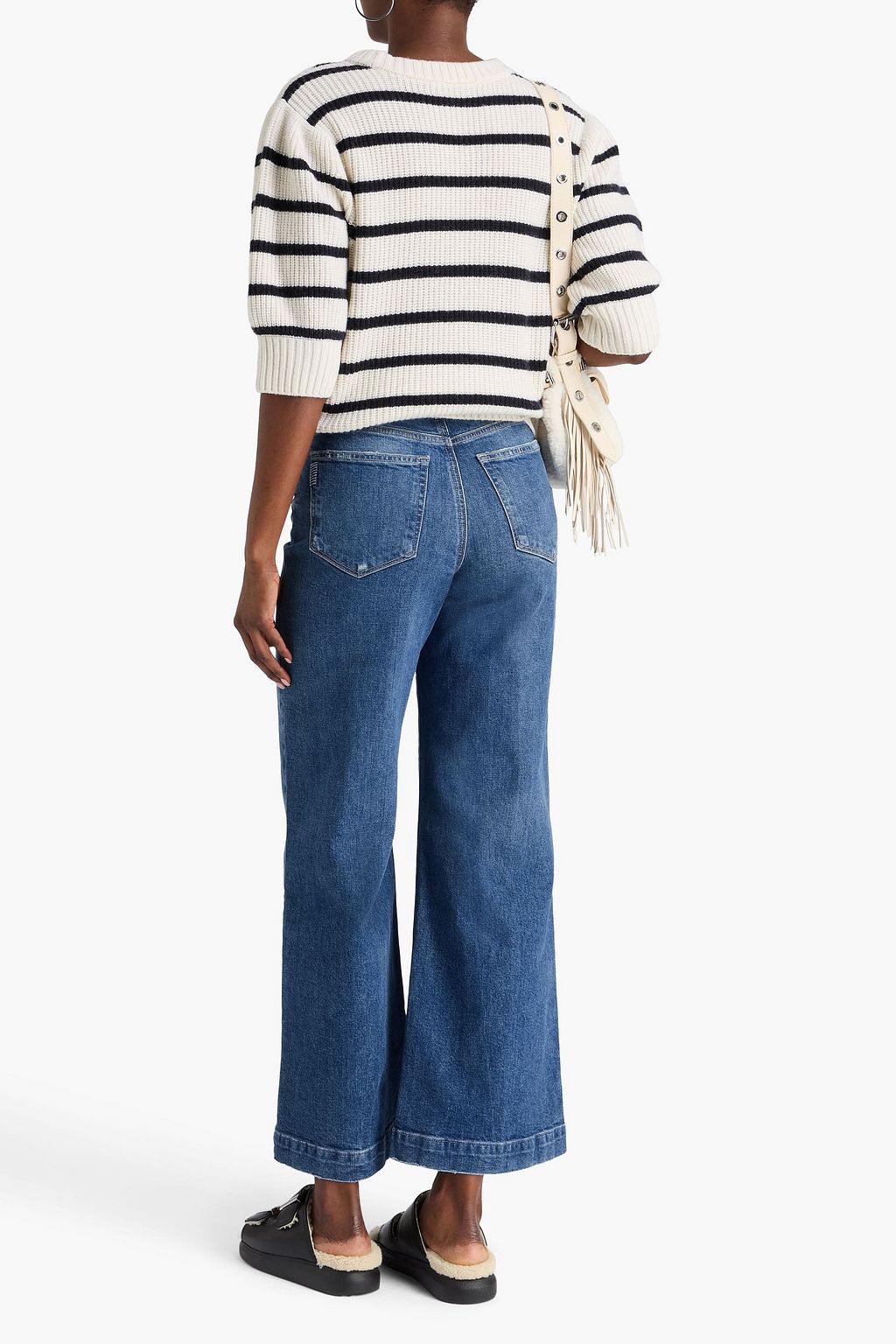 PAIGE Harper faded high-rise wide-leg jeans