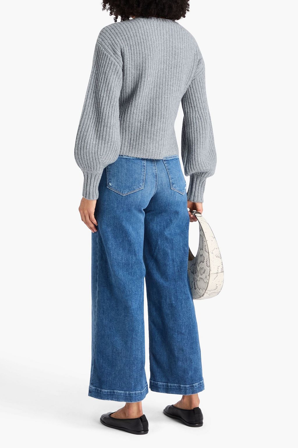 PAIGE Harper faded high-rise wide-leg jeans