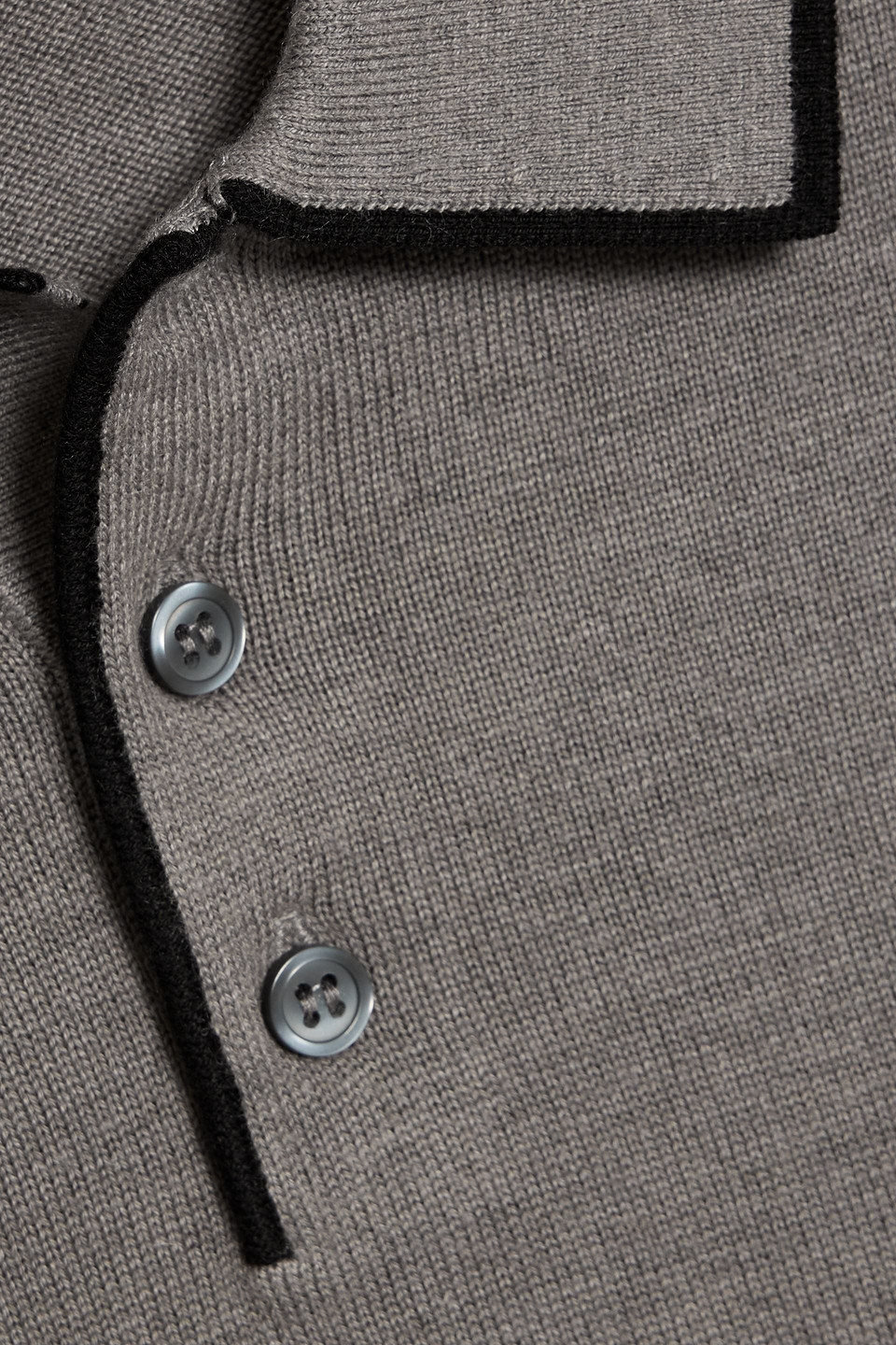 Paige Dobson Cotton-blend Polo Sweater In Gray