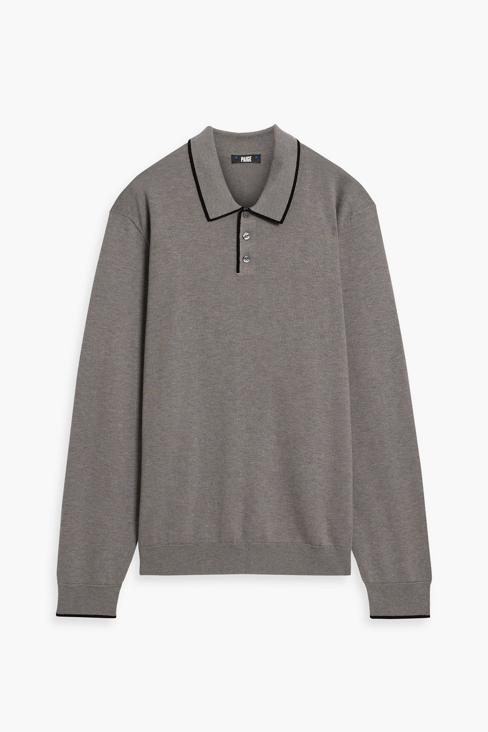 Paige Dobson Cotton-blend Polo Sweater In Gray