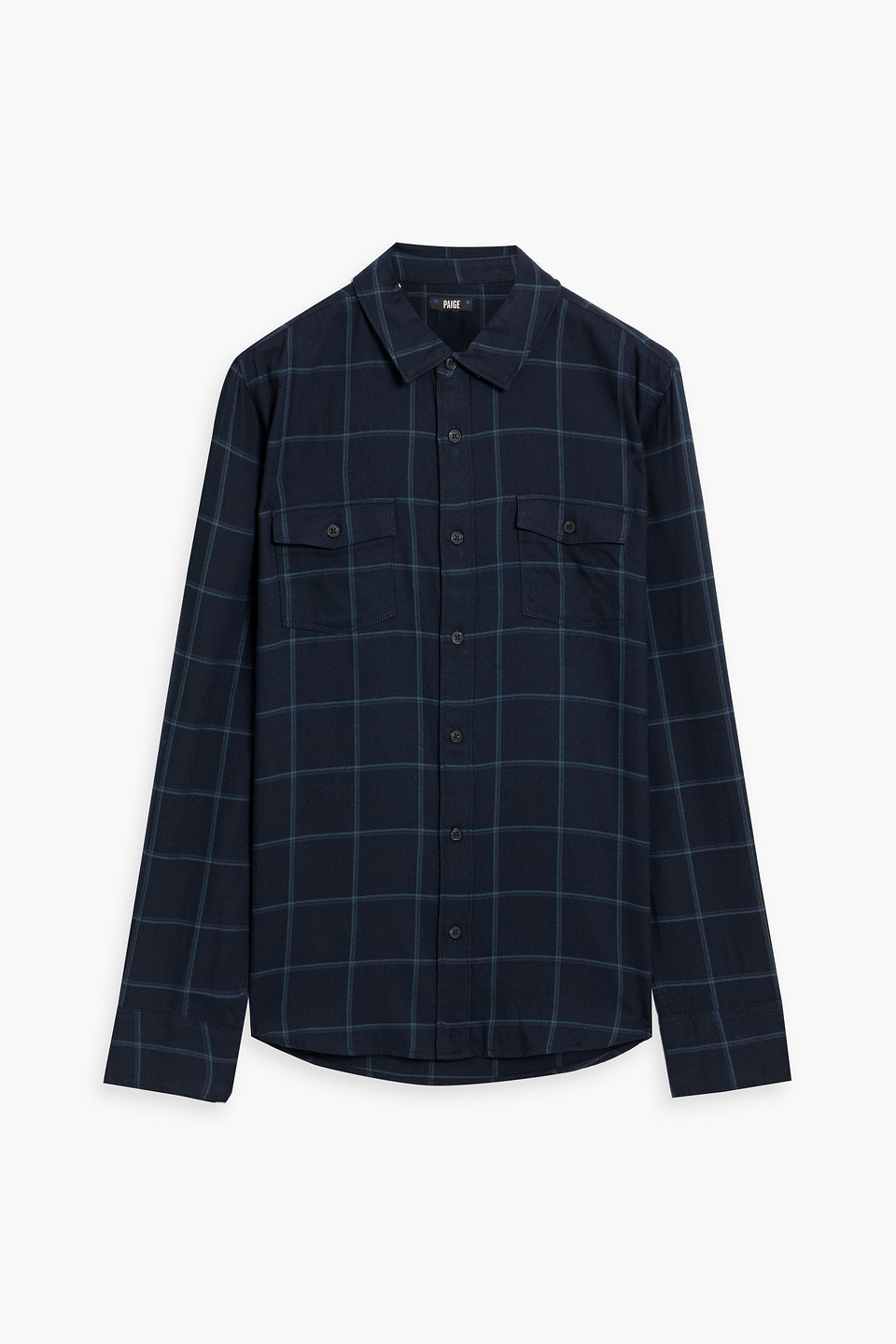 Paige Everett Checked Cotton-blend Flannel Shirt In Blue