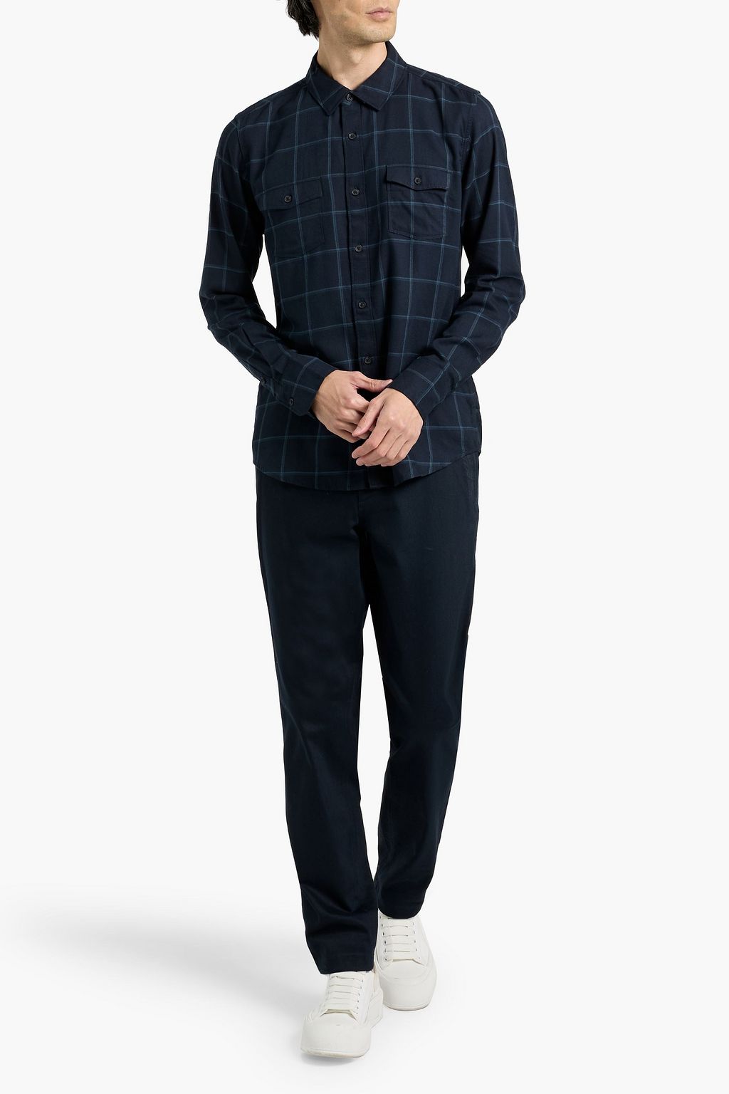 PAIGE Everett checked cotton-blend flannel shirt