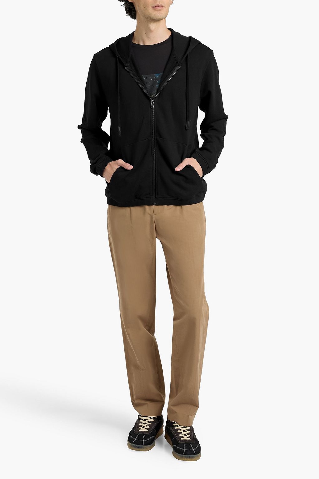 PAIGE Coffman French cotton-terry zip-up hoodie