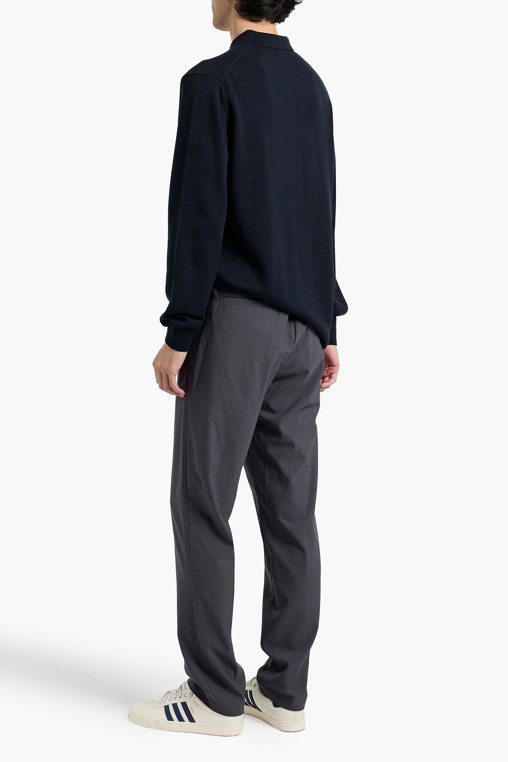 PAIGE Finsbury merino wool and cotton-blend polo sweater