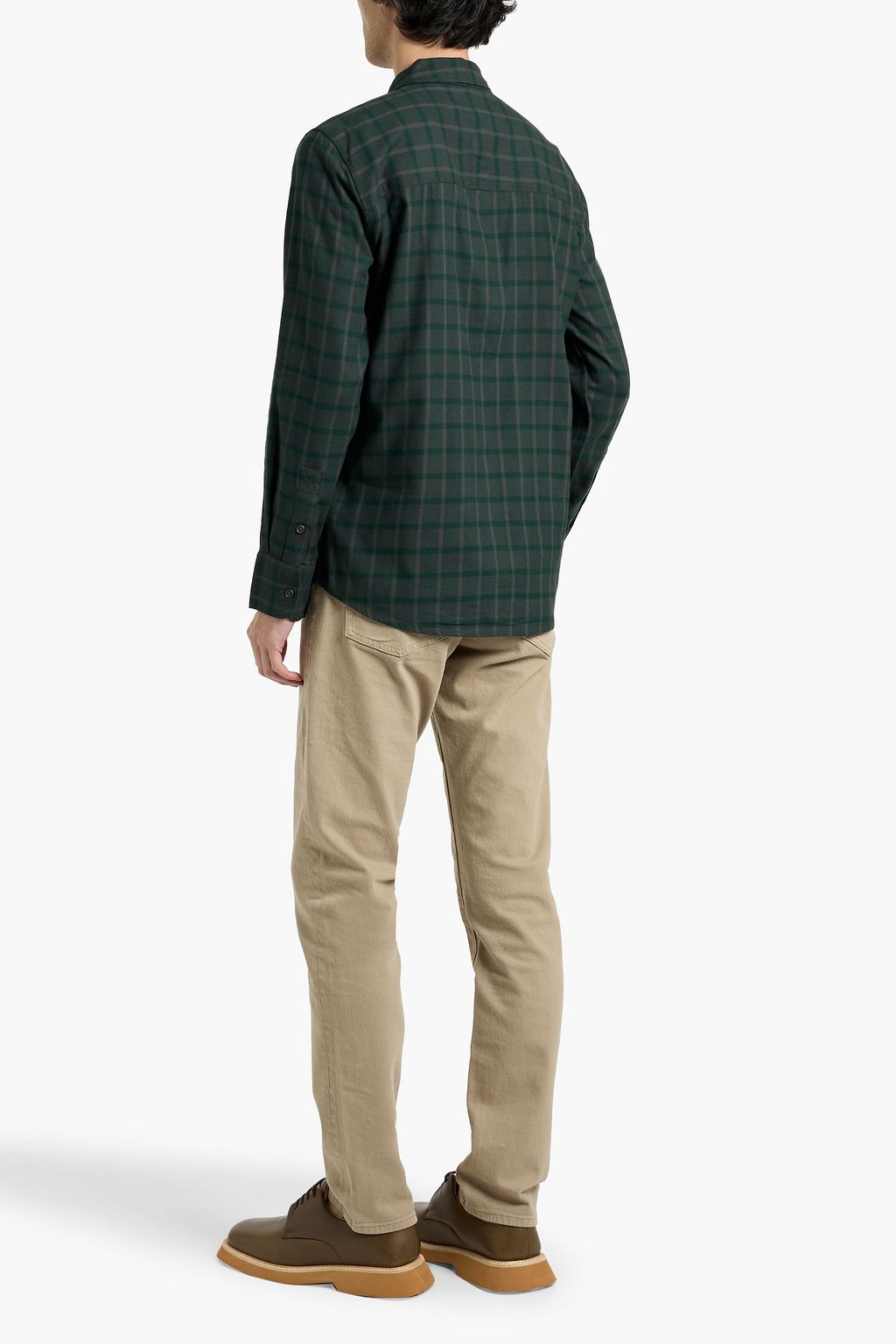 PAIGE Everett checked cotton-blend shirt