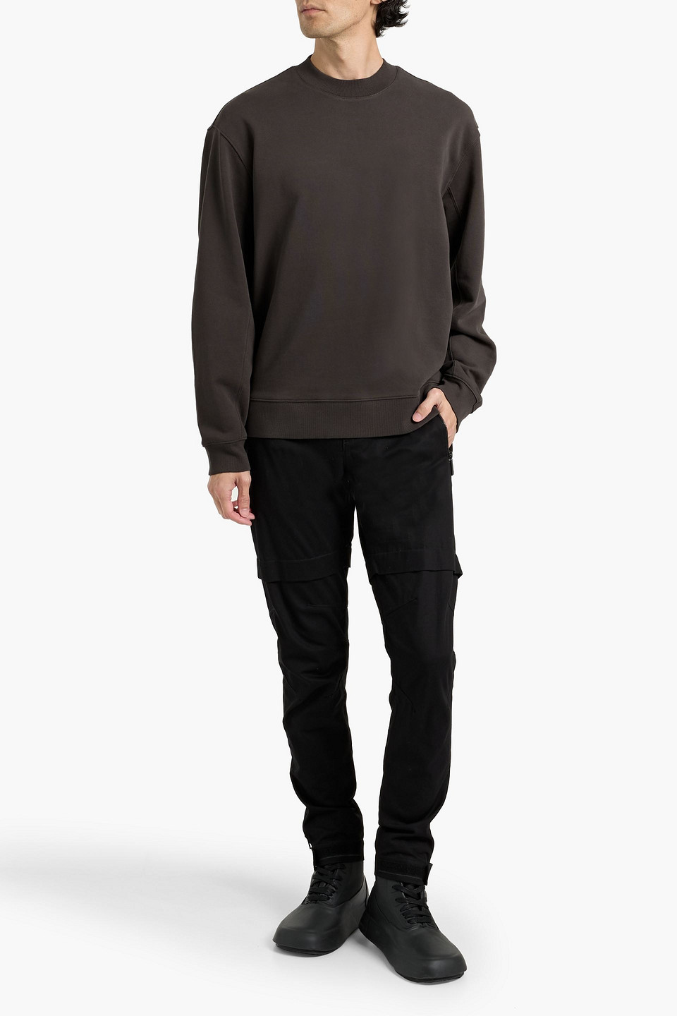 Paige Huey French Cotton-terry Sweatshirt In Brown