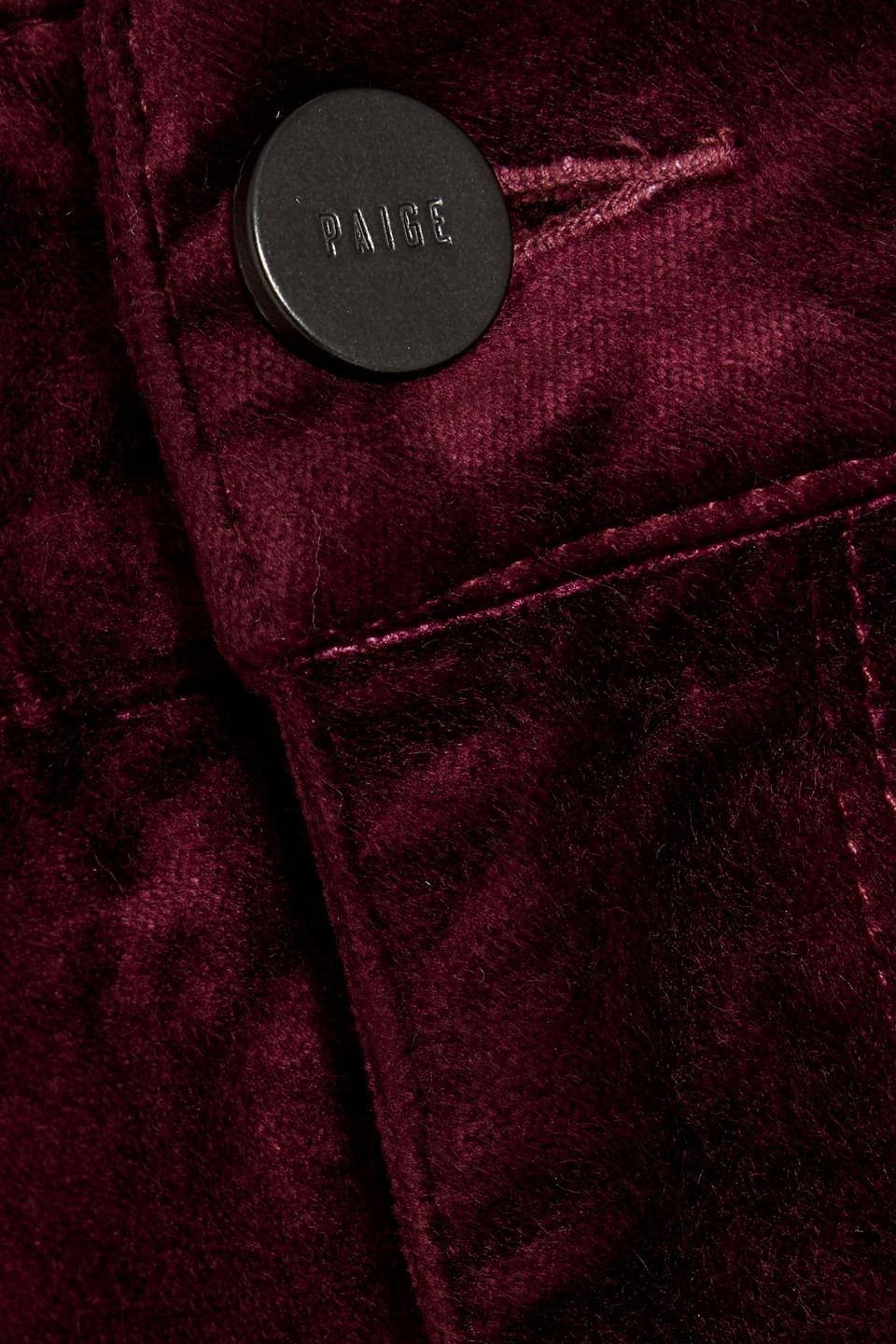 Paige Anessa High Waist Ankle Wide Leg Velvet Pants In Burgundy