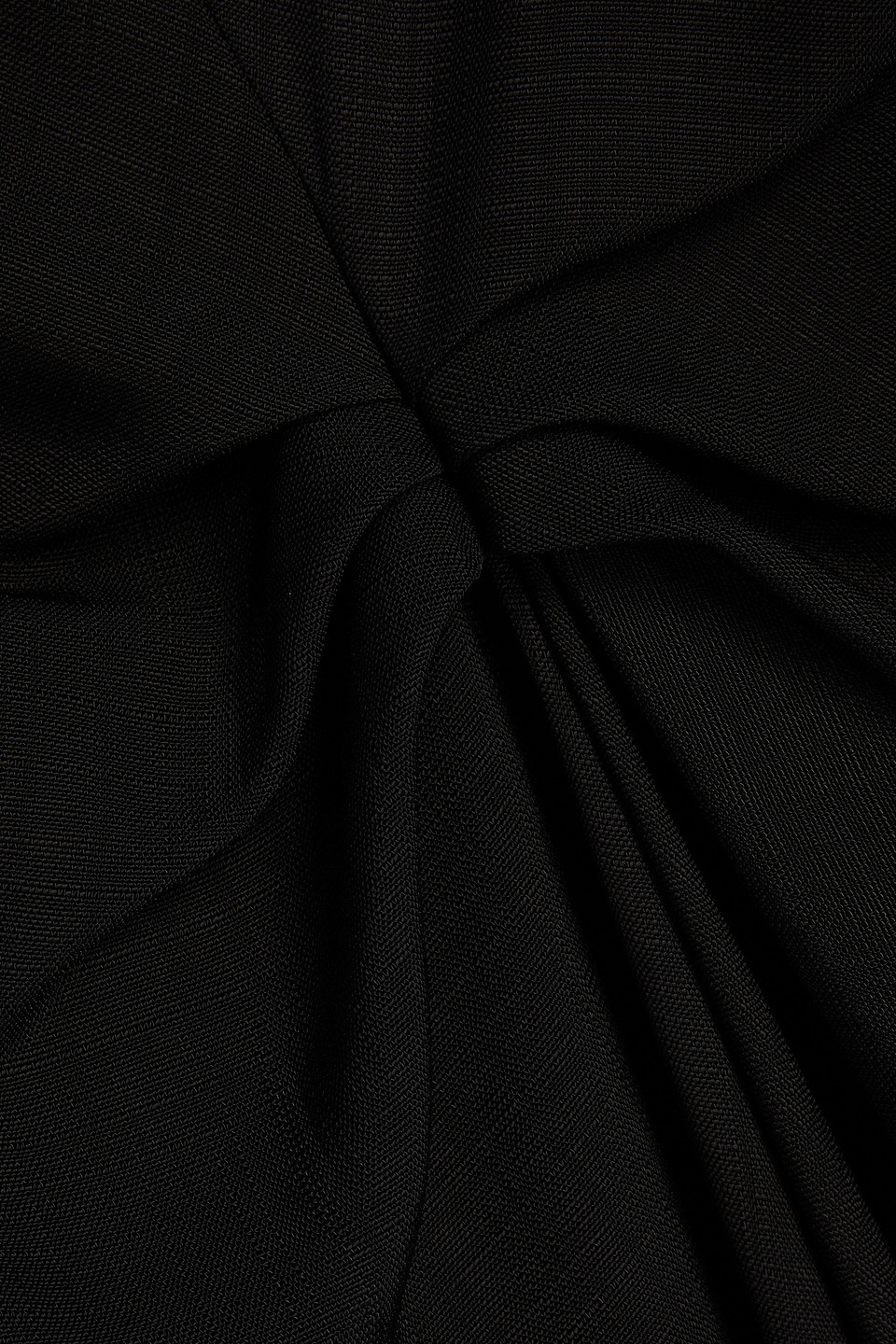 Victoria Beckham Ruched Woven Midi Dress In Black
