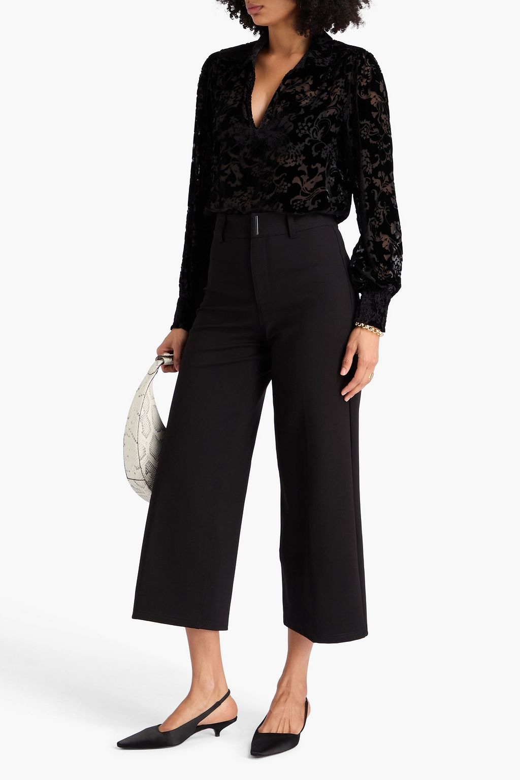 PAIGE Roderika cropped jersey wide-leg pants