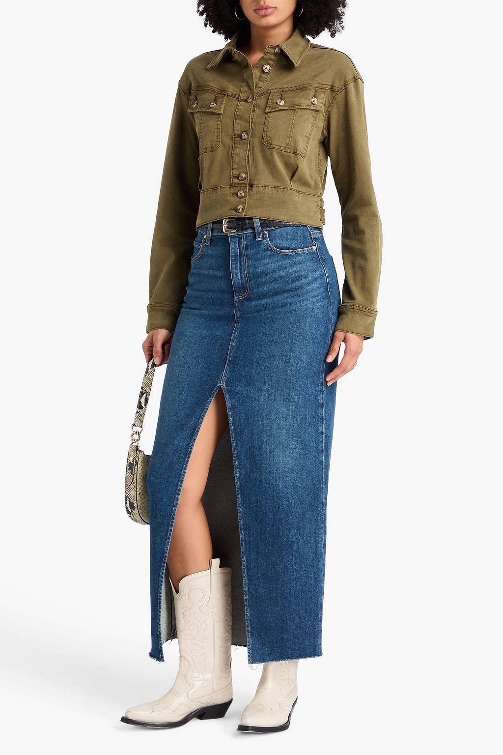PAIGE Angela denim maxi skirt