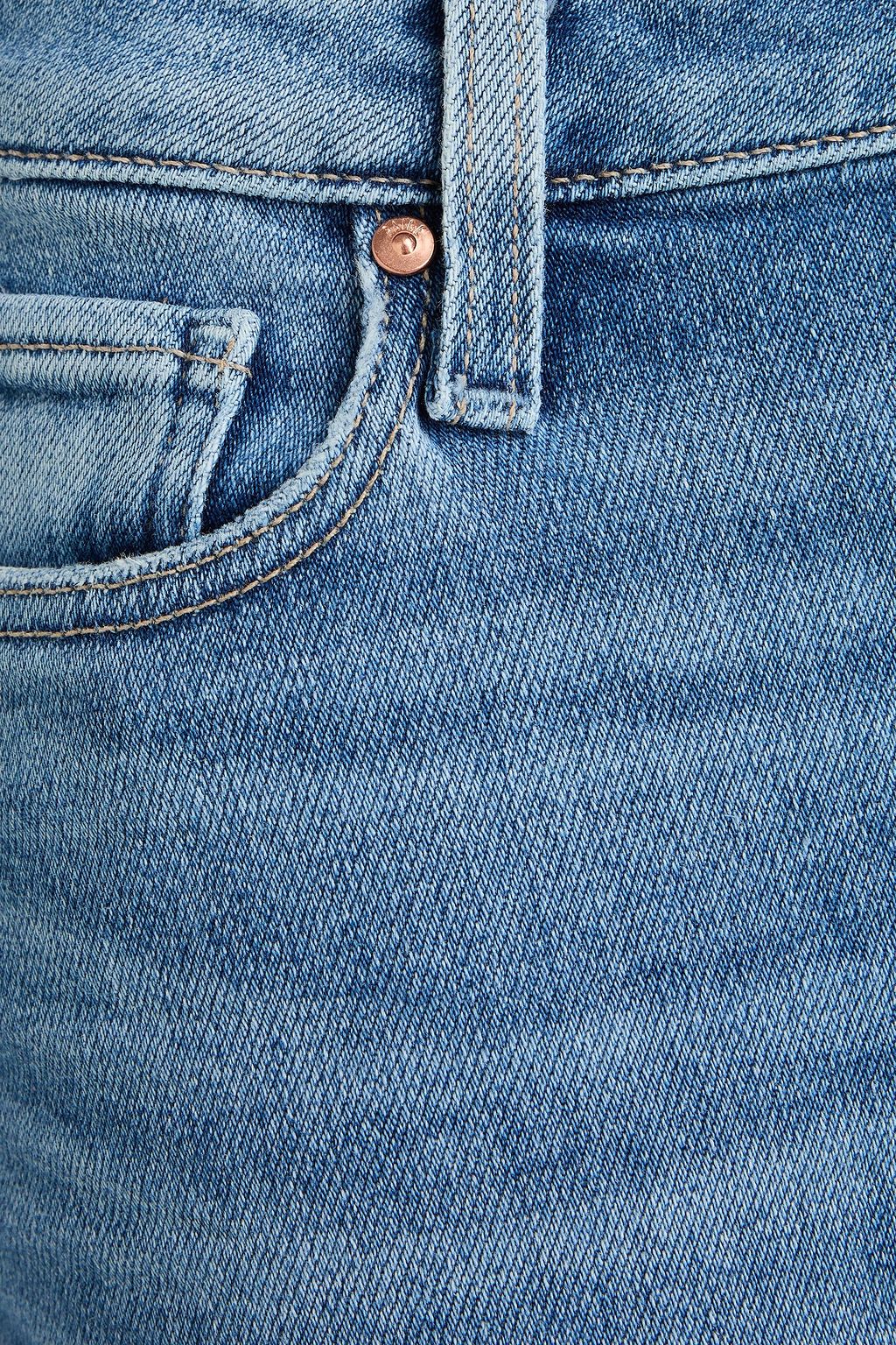 PAIGE Amber faded high-rise straight-leg jeans