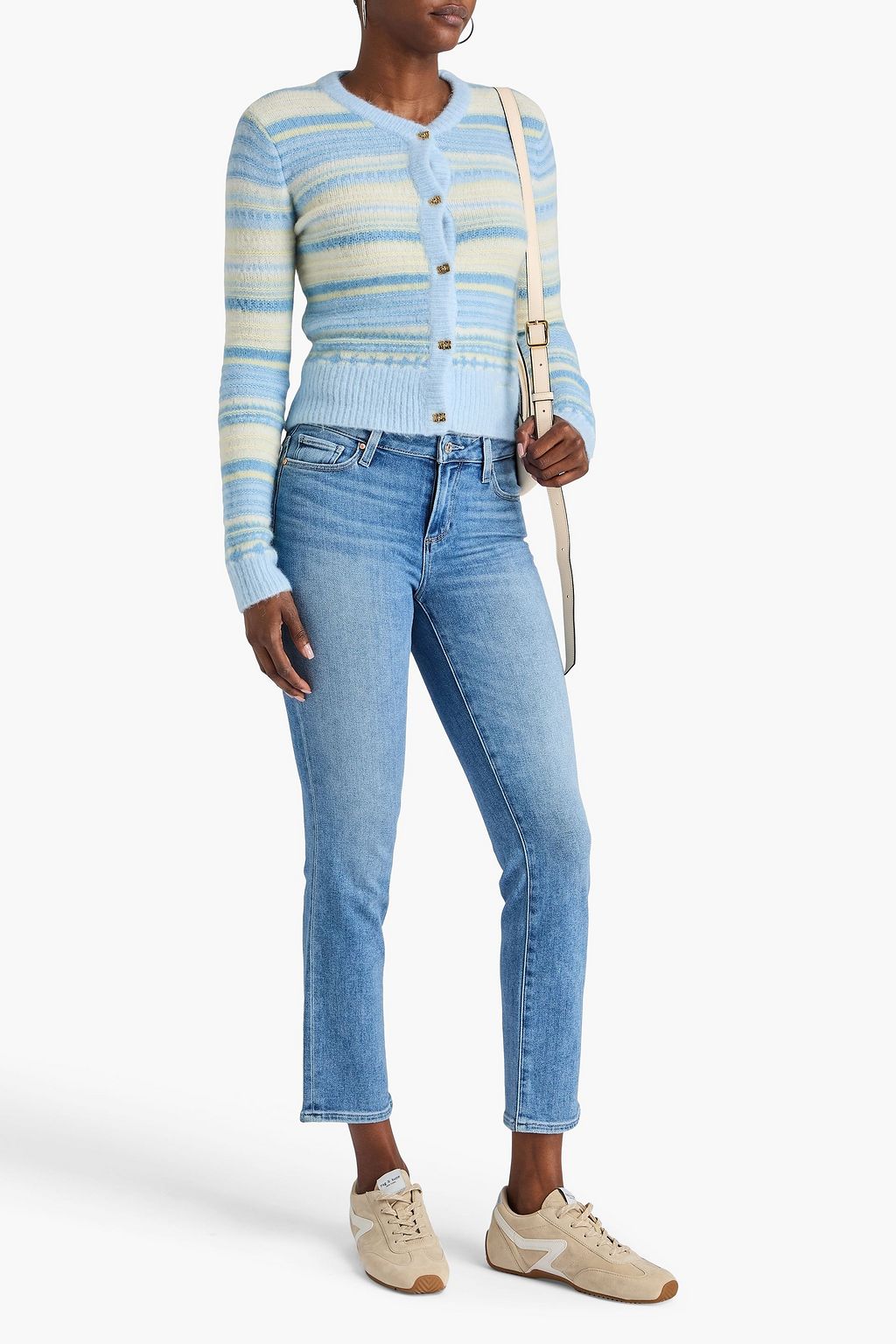 PAIGE Amber faded high-rise straight-leg jeans
