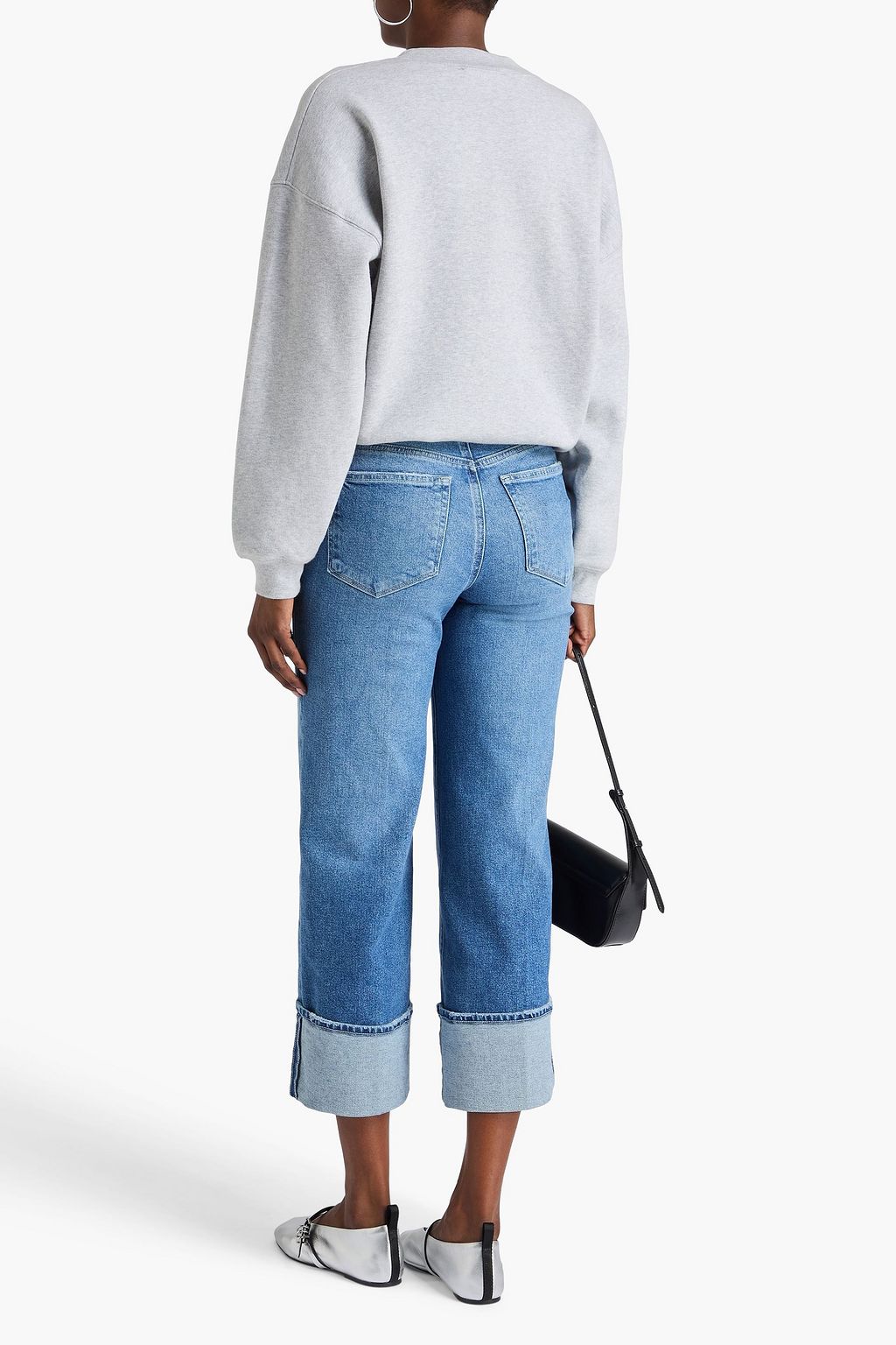 PAIGE Sasha faded high-rise wide-leg jeans