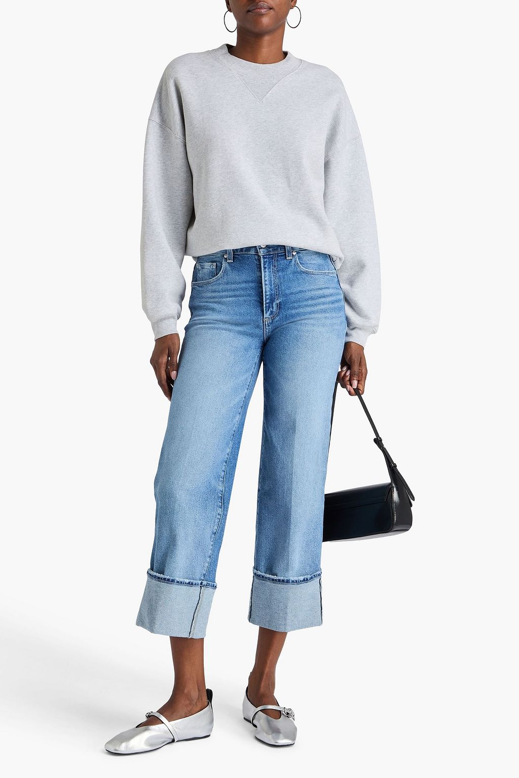 PAIGE Sasha faded high-rise wide-leg jeans