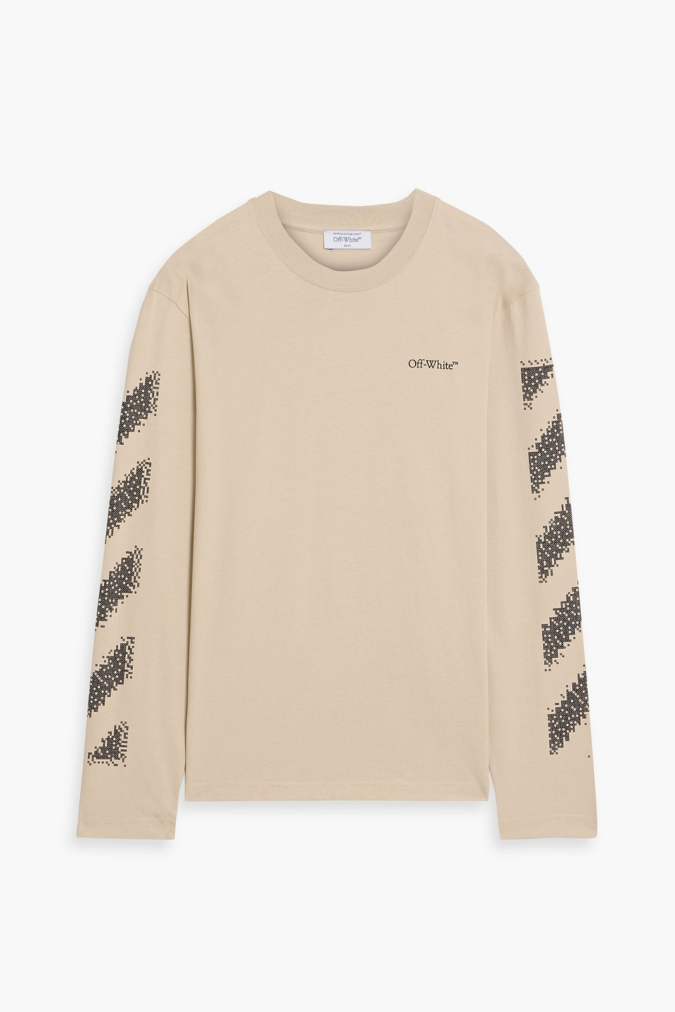 off-white - printed cotton-jersey t-shirt - neutral - s