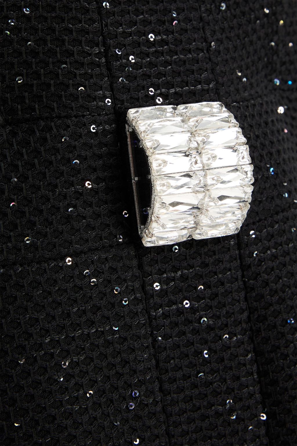 DAVID KOMA فستان متوسط الطول بدون حمالات مصنوع من الكريب بتصميم مزركش