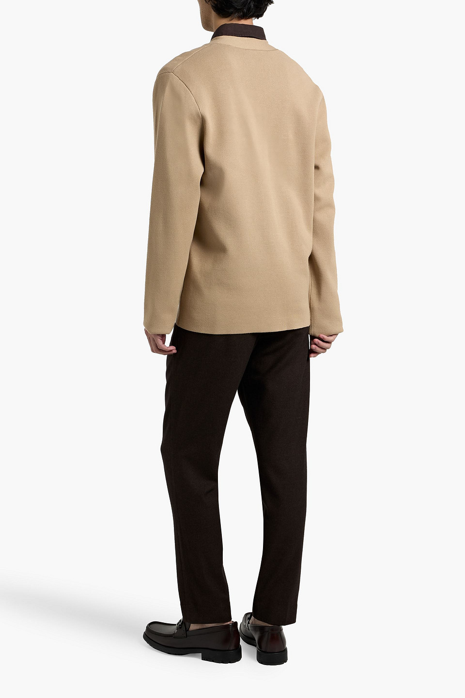 Sandro Appliquéd Knitted Cardigan In Brown