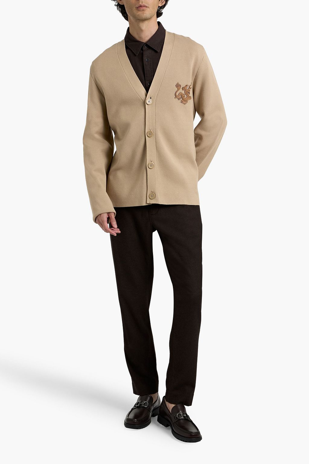 SANDRO Appliquéd knitted cardigan