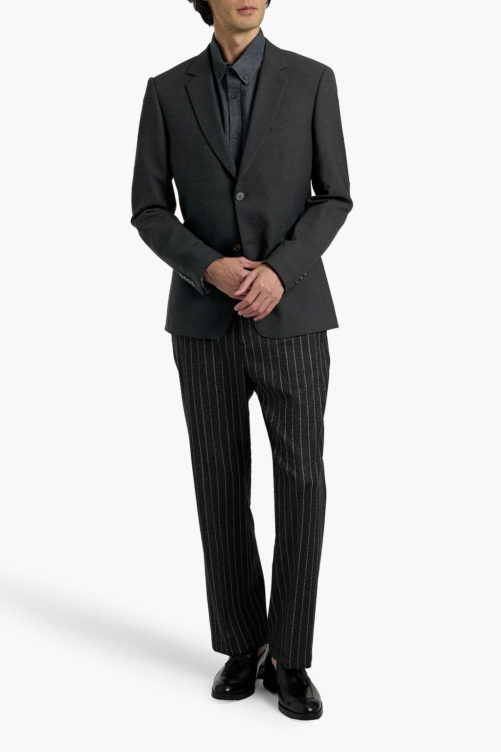 SANDRO Grain de poudre wool-blend suit jacket