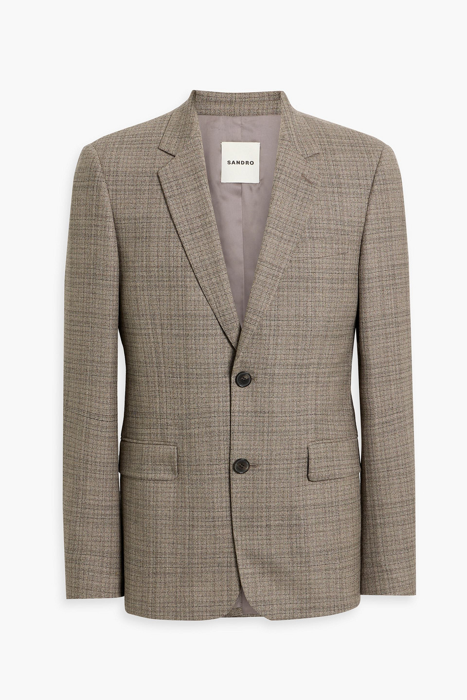 Sandro Wool-blend Tweed Blazer In Gold