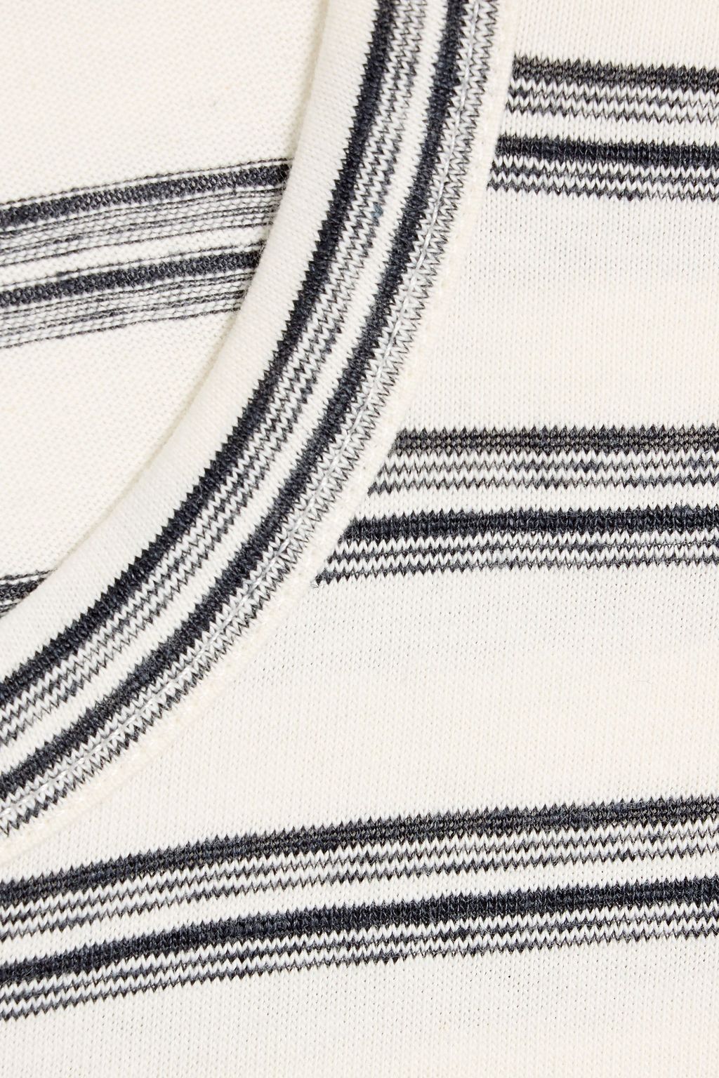 OFFICINE GÉNÉRALE Striped cotton and linen-blend jersey T-shirt