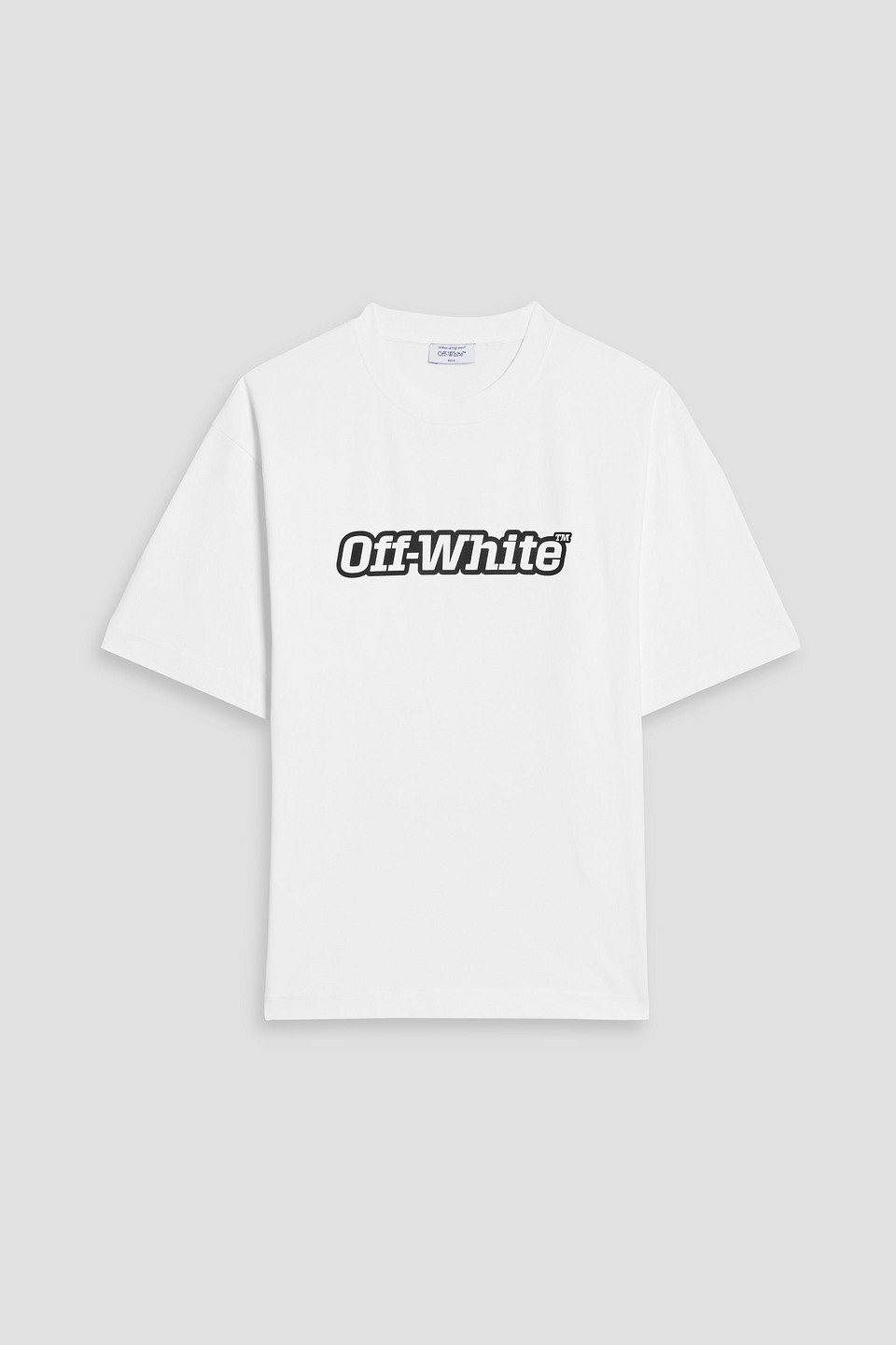 off-white - printed cotton-jersey t-shirt - white - s