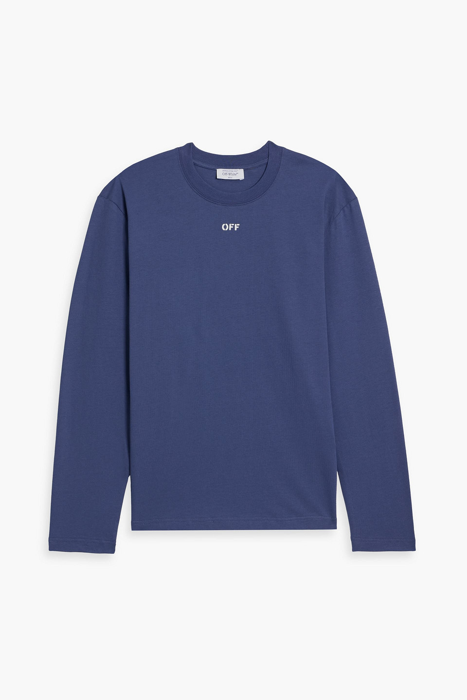 off-white - printed cotton-jersey t-shirt - blue - s