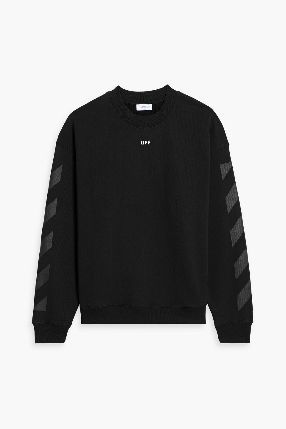 off-white - cornely printed french cotton-terry sweatshirt - black - xs