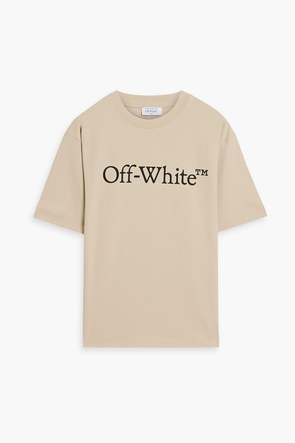 off-white - printed cotton-jersey t-shirt - neutral - s