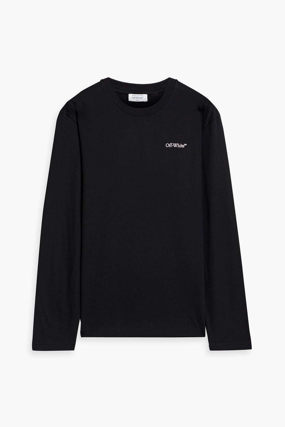 off-white - printed cotton-jersey t-shirt - black - s