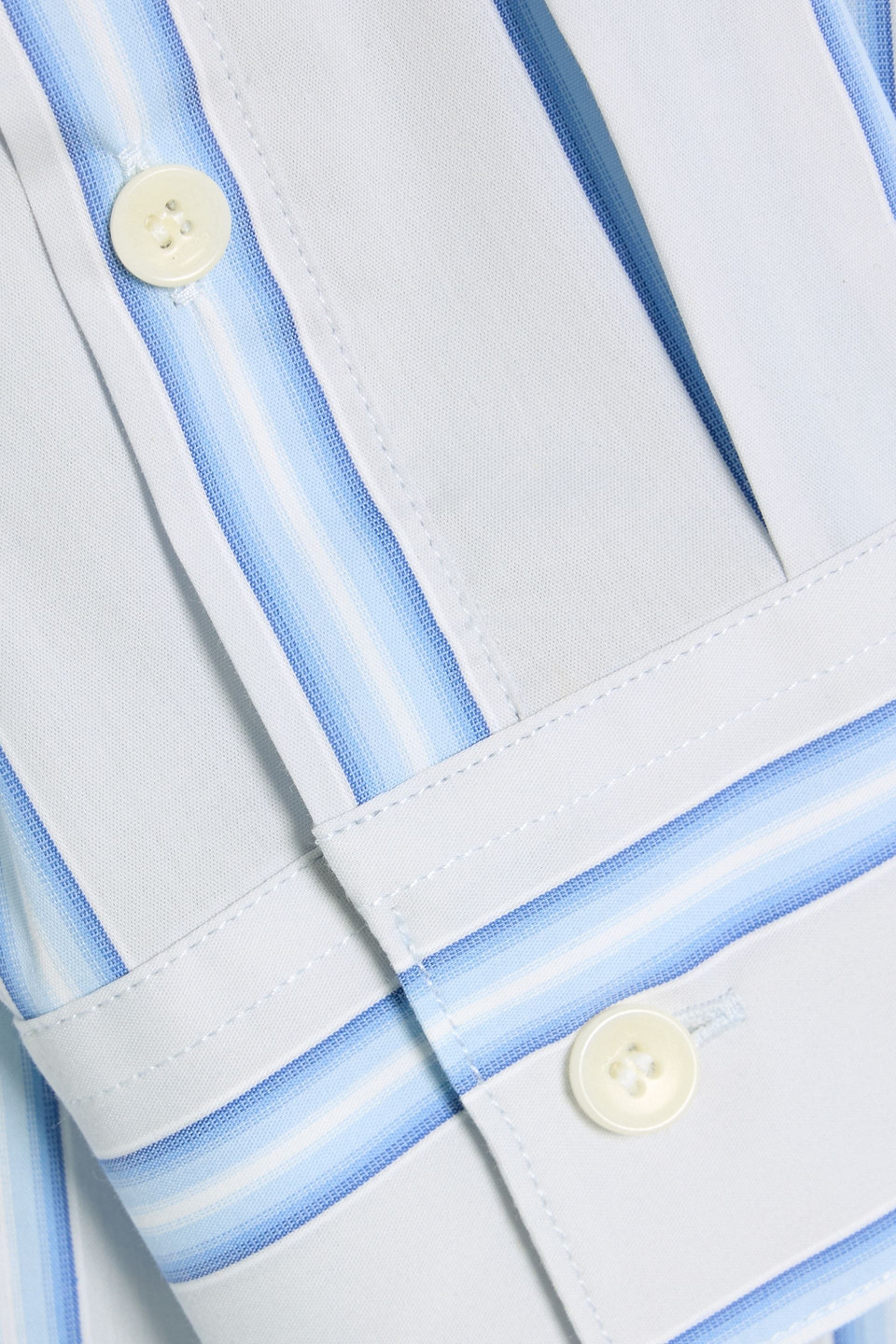 Sandro Striped Cotton-blend Poplin Shirt In Blue