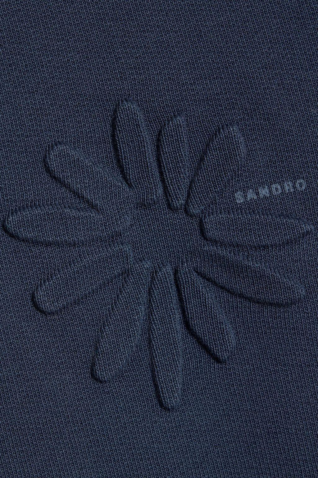 SANDRO Embossed French cotton-terry sweatshirt