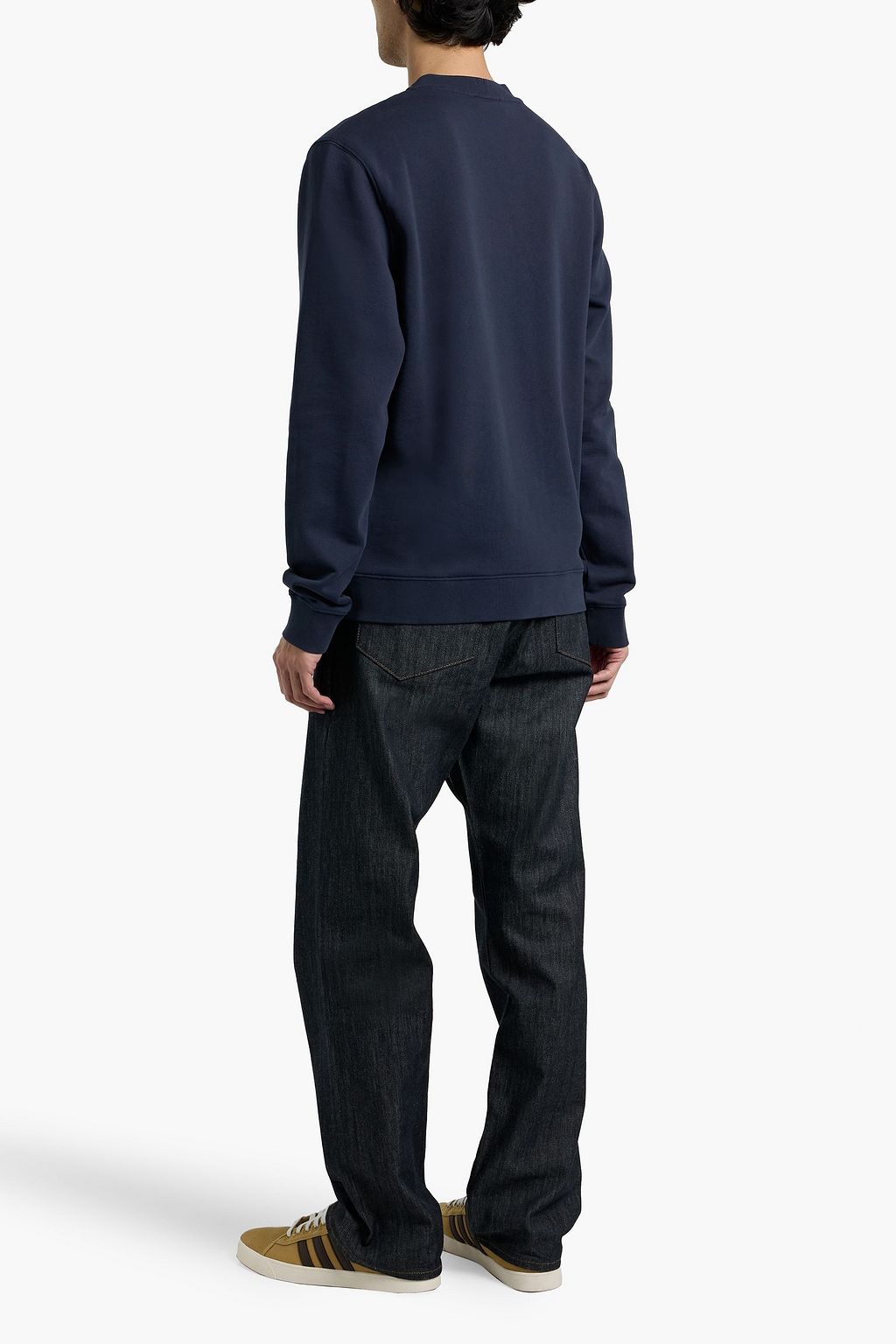 SANDRO Embossed French cotton-terry sweatshirt