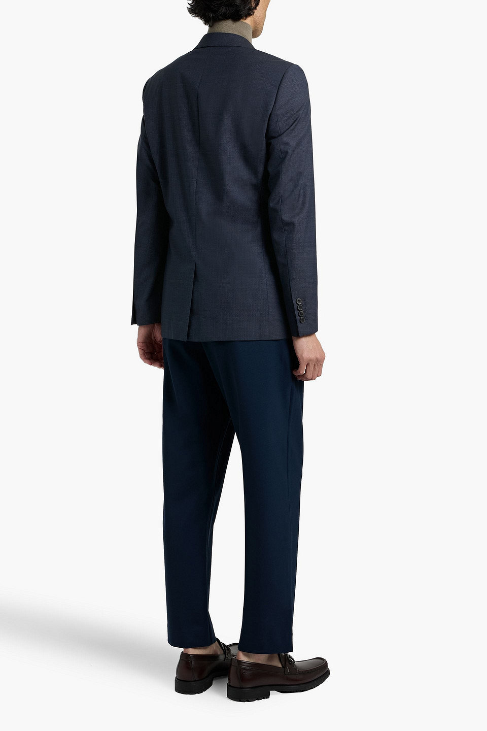 Sandro Wool-tweed Blazer In Blue